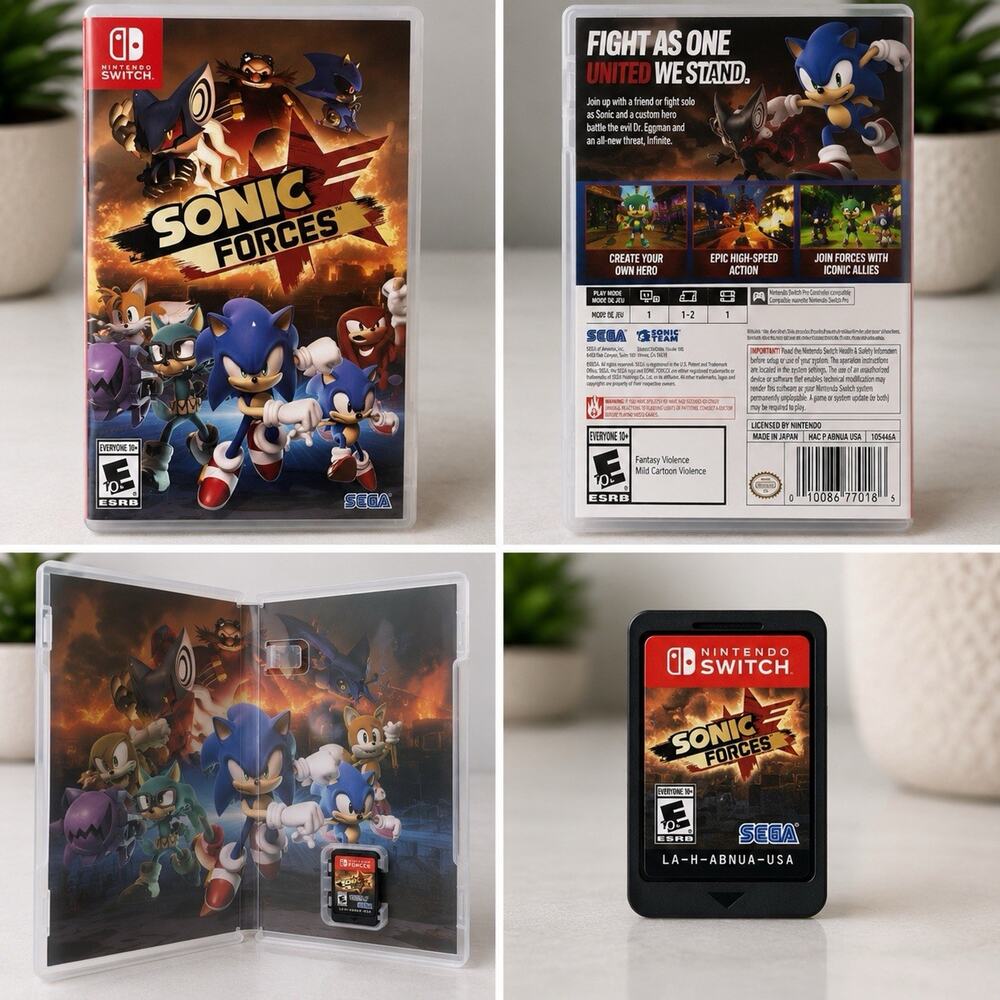 Sonic Forces Nintendo Switch 2017 Sega Game w/ Case Tested Working